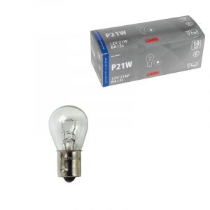 LAMPARA P21W 1 FILAMENTO 12V 21W BA15S HOMOLOGACION E (CAJA 10 UNIDADES)